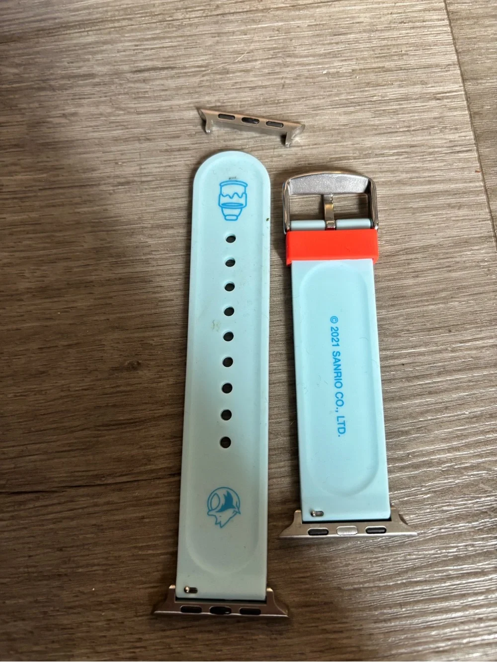 Sanrio Hello Kitty Light Blue and Red Silicone Apple Watch SE Band